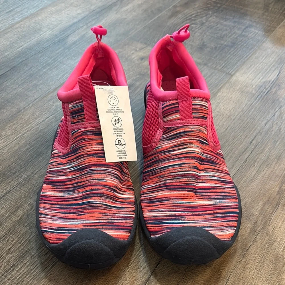NWT Lands' End Women’s Classic Slip on Water Shoe Size 10‎ Pink Orange Navy